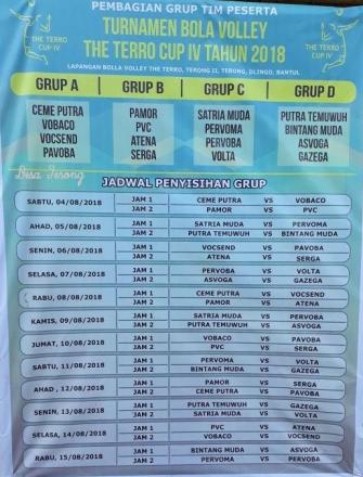 JADWAL TURNAMEN BOLA VOLLEY THE TERRO CUP IV TAHUN 2018